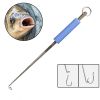 Fishing Blind Poking Fishhook Remover Deep Throat Stainless Steel Unhooking Remover Fish Extractor Deep Throat Stainless Steel U